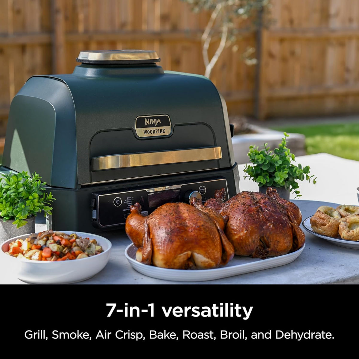 Ninja Woodfire ProConnect Premium XL Outdoor Grill & Smoker, Black & Gold