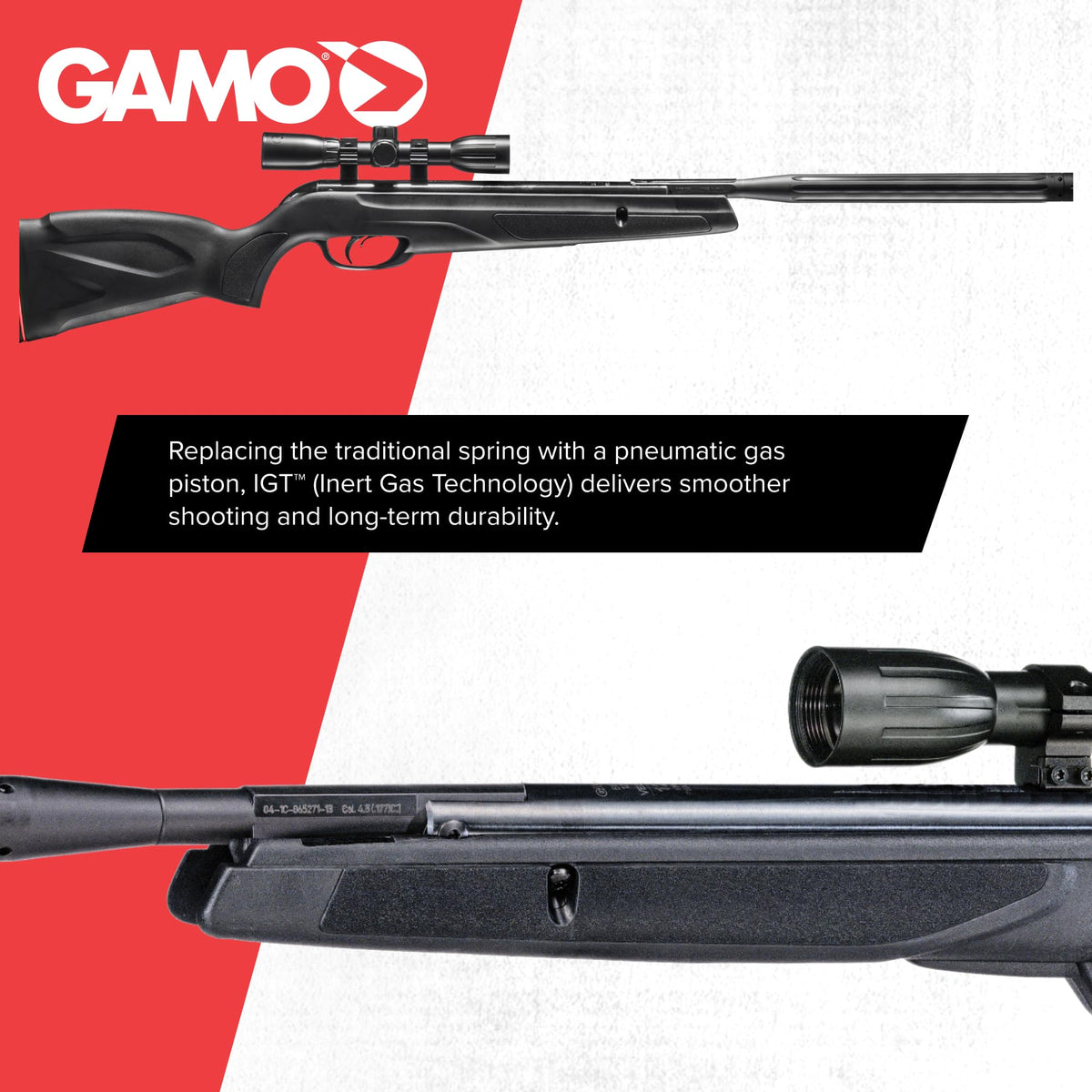 Gamo Wildcat Whisper Break Barrel Air Rifle- IGT Gas Piston