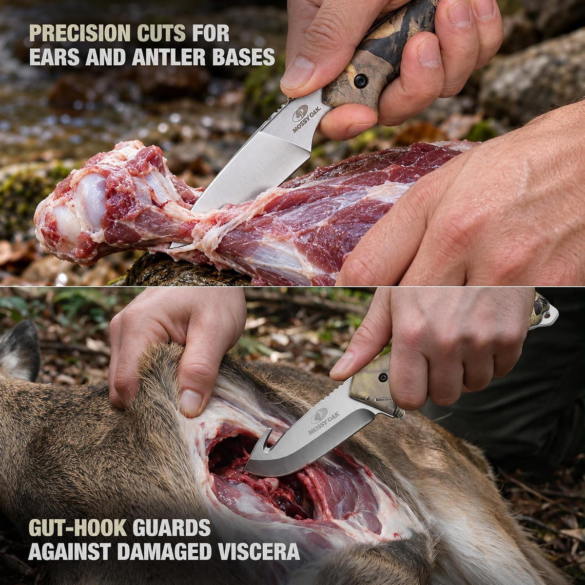 Mossy Oak Field Dressing Kit Hunting Deer Knife Set (8-Piece)