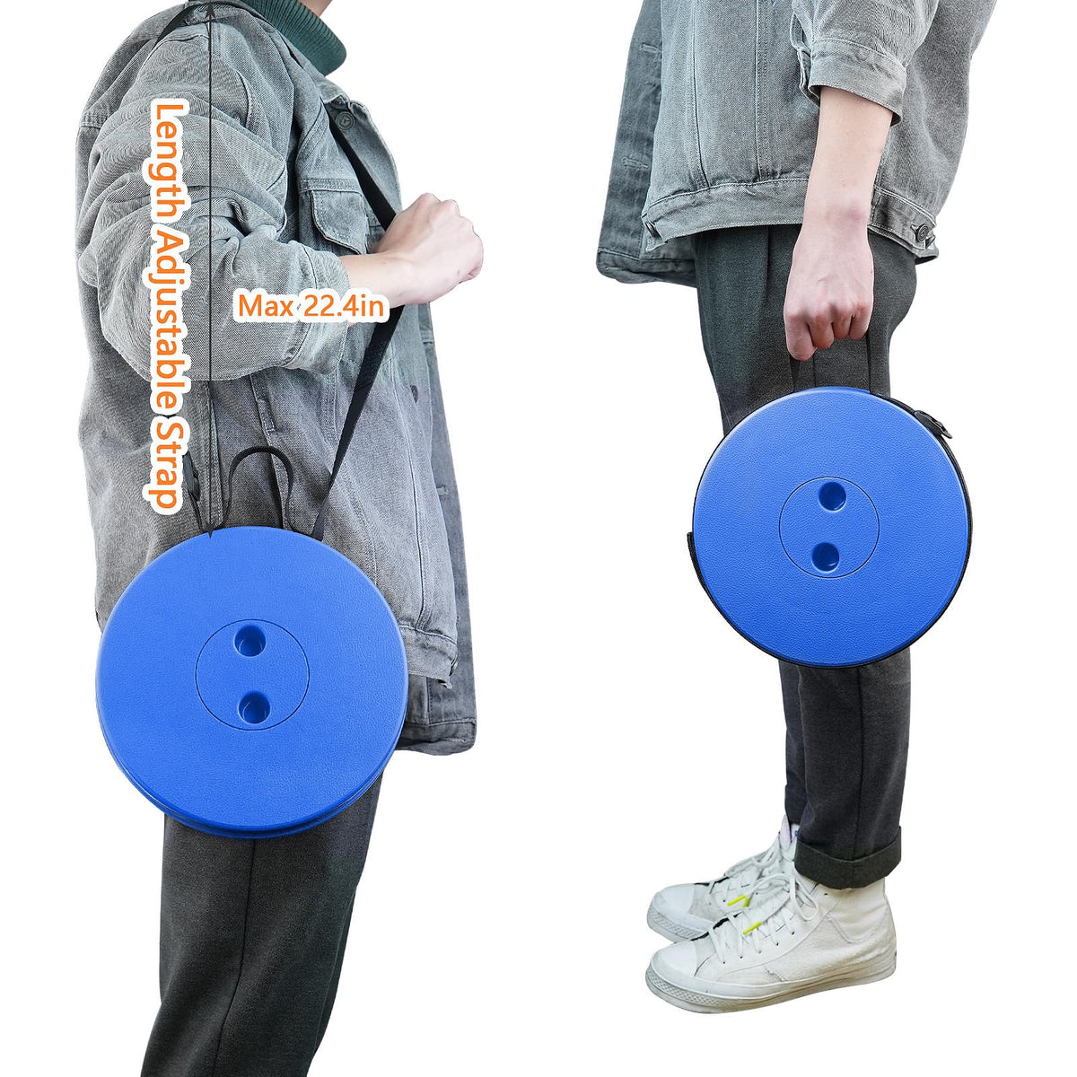 Boreeman Upgraded Folding Stool Lightweight Yet More Sturdy with Load Capacity 400lbs Portable Collapsible Stool for Camping Fishing Hiking BBQ (Blue)