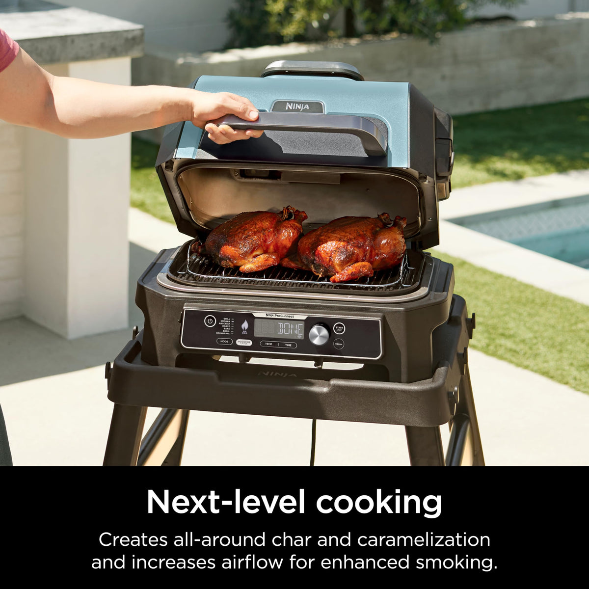 Ninja Woodfire ProConnect Premium XL Outdoor Grill & Smoker, Black & Gold