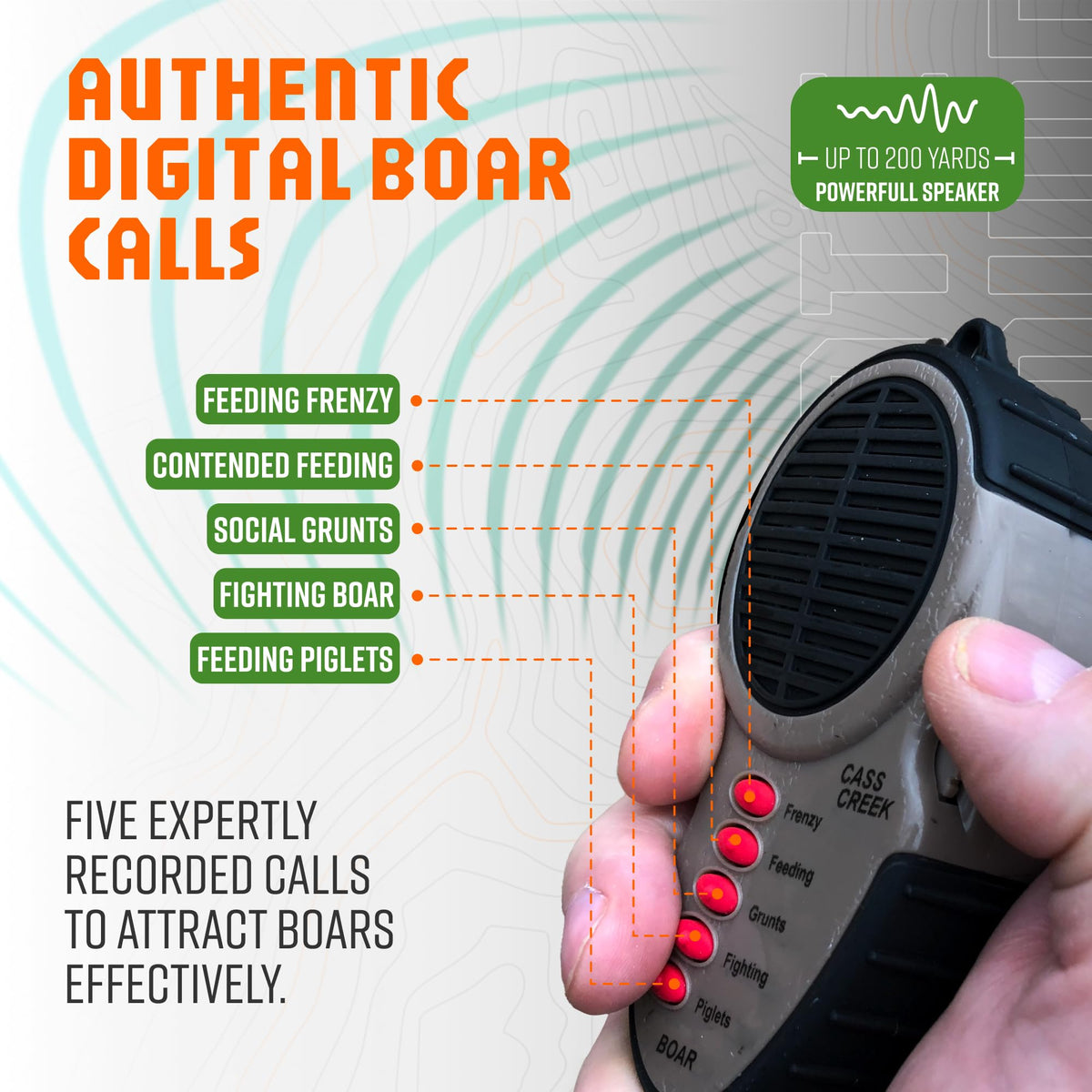 Cass Creek Ergo Call, Handheld Electronic Hunting Call, Compact Design, 5 Authentic Calls in 1, Expert Calls for Everyone