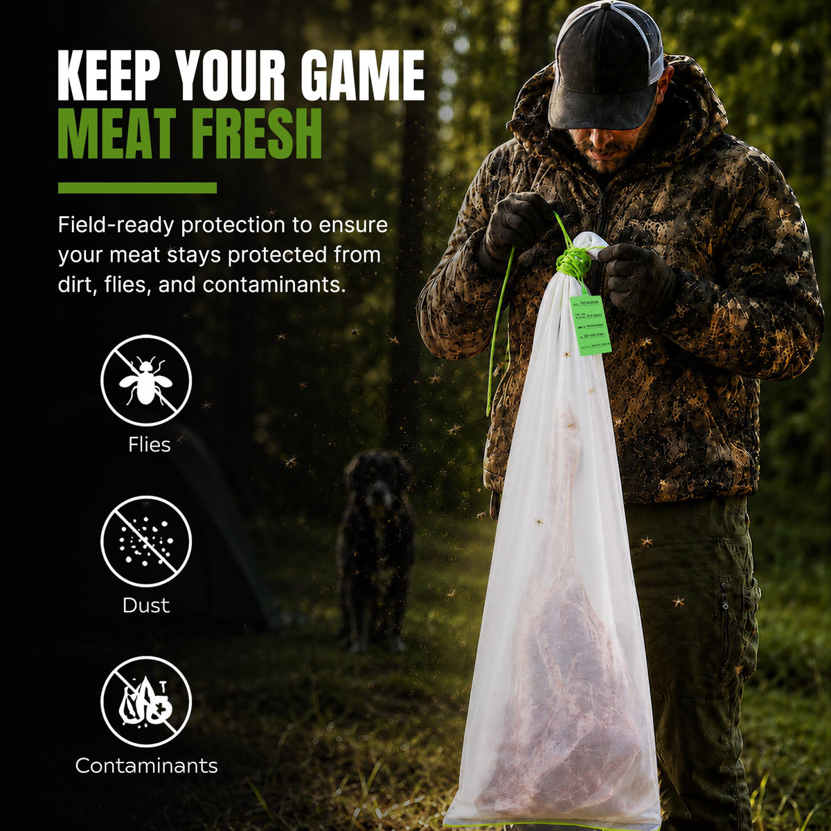 Wakhow Elk Game Bags, Field Dressing Meat Bags for Elk Deer Moose, 5 Pack