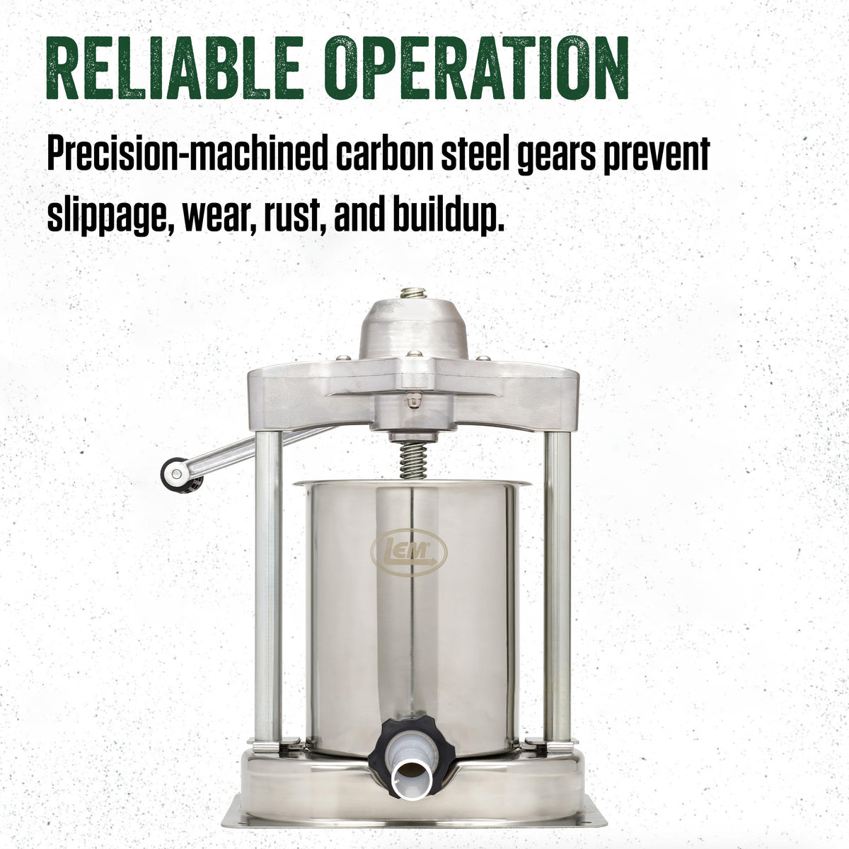 LEM Products MightyBite 5 lb Sausage Stuffer, Professional Design, Stainless Steel, Includes Clamps & Stuffing Tubes, Removable Cylinder, Air-Release Piston, Meat Stuffer Machine for Home Use