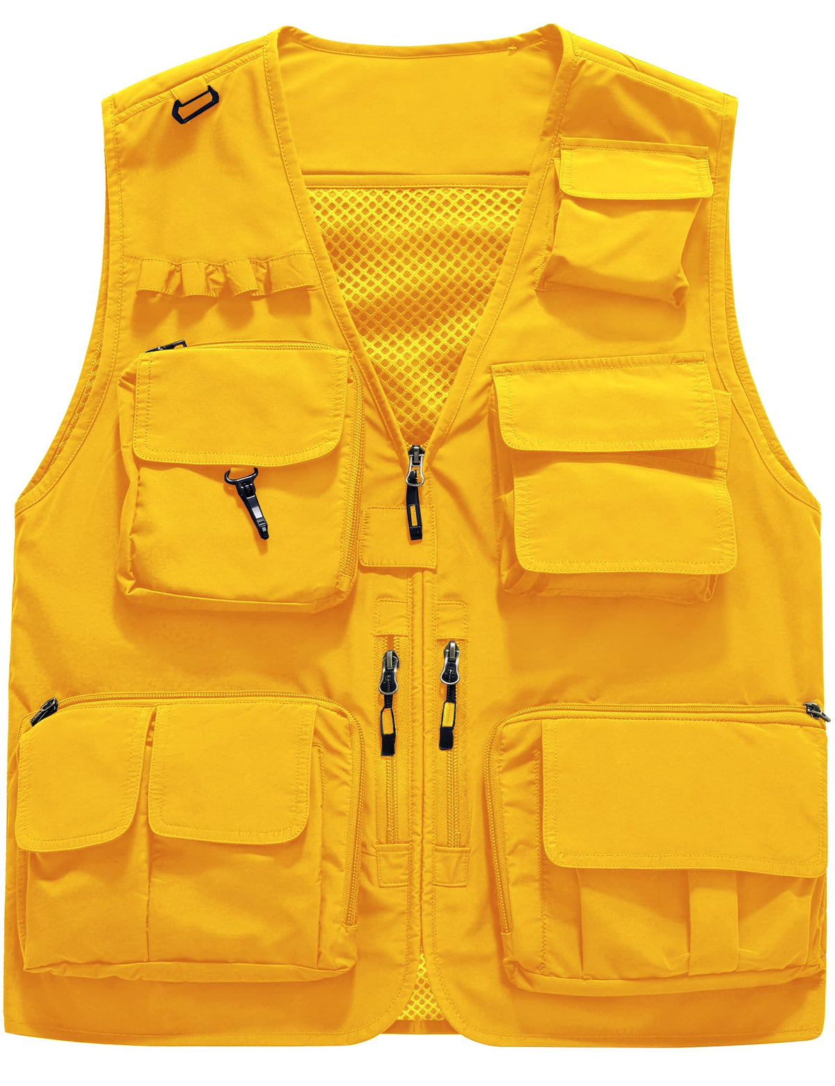 Flygo Men's Casual Lightweight Outdoor Fishing Work Safari Travel Photo Cargo Vest Jacket Multi Pockets