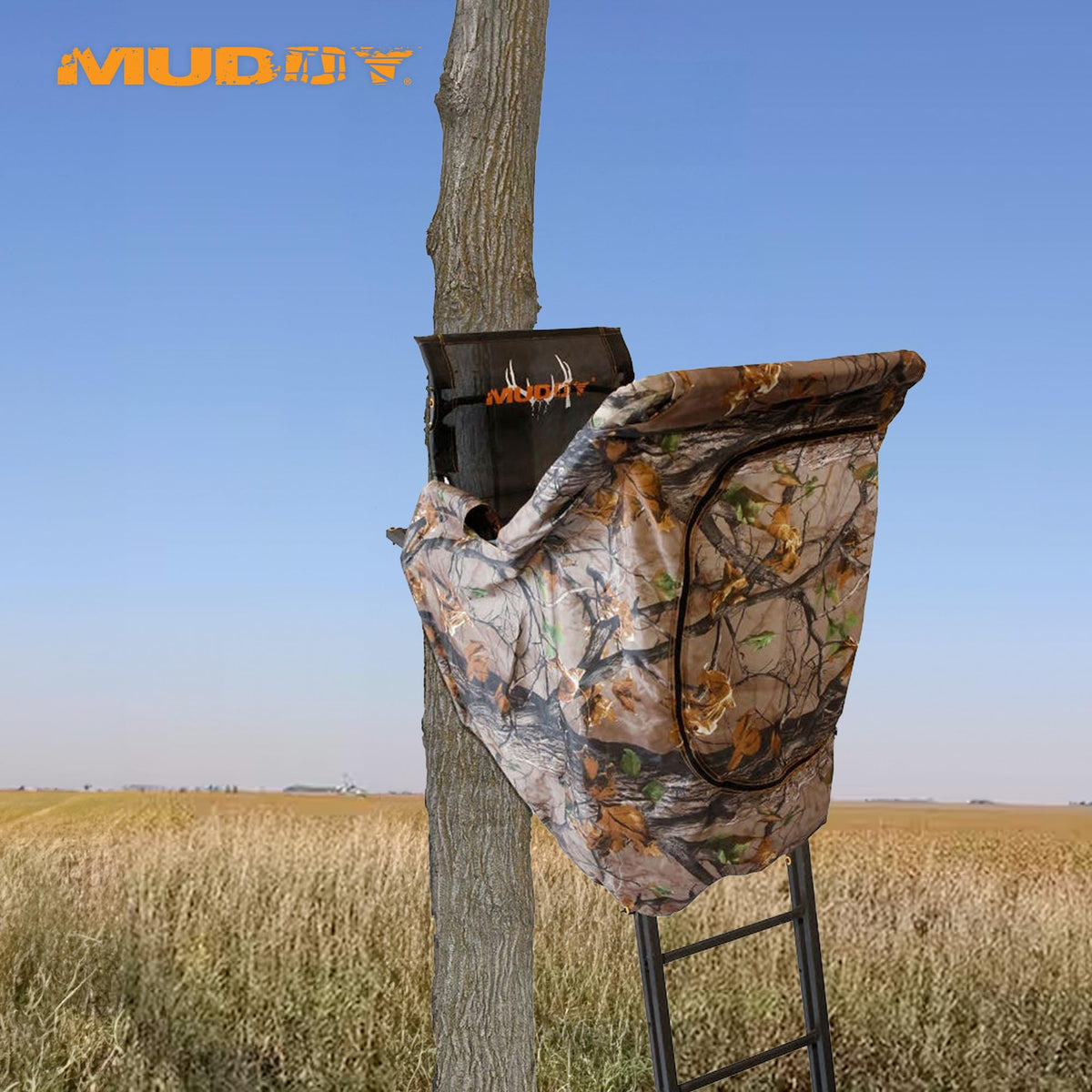 Muddy Outdoor Hunting Climbing Ladder, Tree Stand with Flex-Tek Seat and Steel Frame