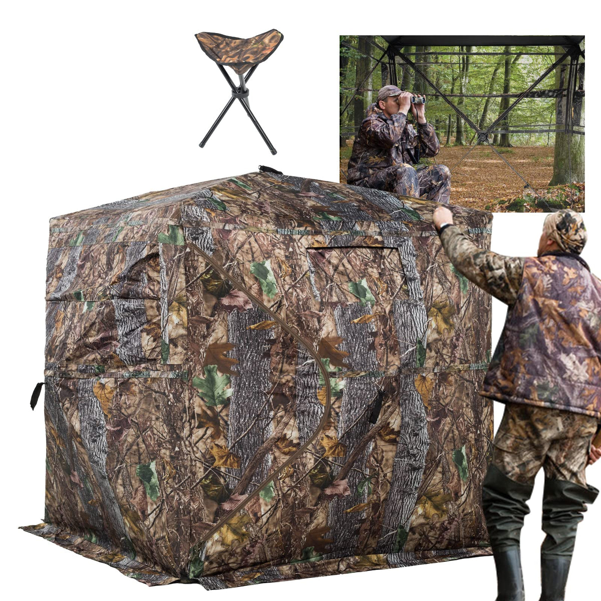 FUNHORUN Hunting Blind 270/360 See Through Deer Blind, Pop Up Ground Blind