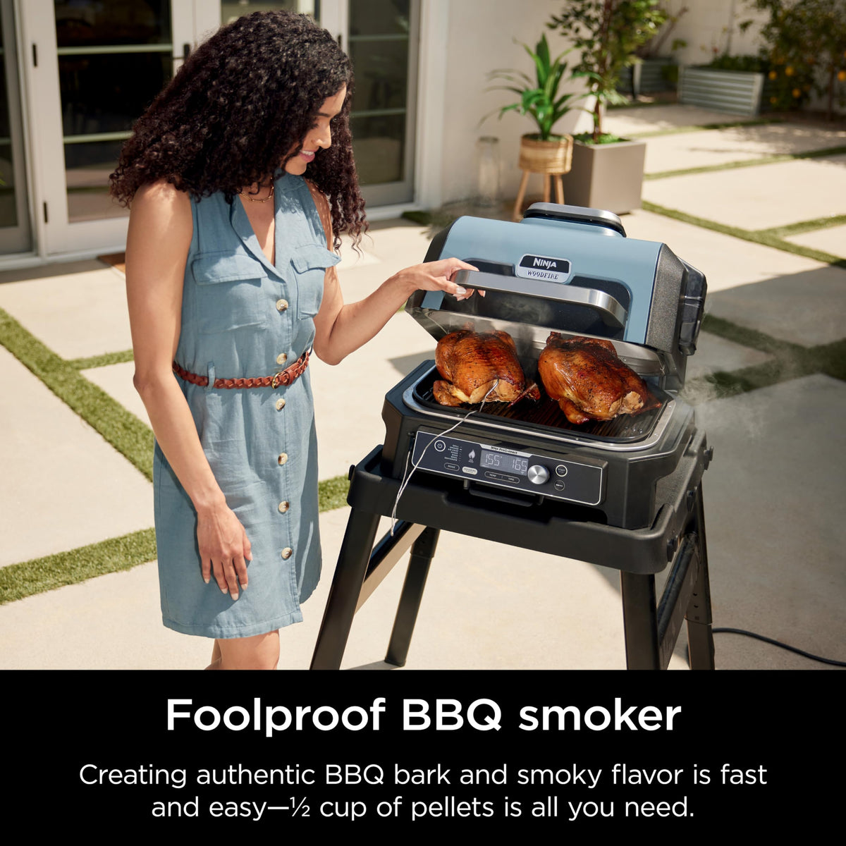 Ninja Woodfire ProConnect Premium XL Outdoor Grill & Smoker, Black & Gold