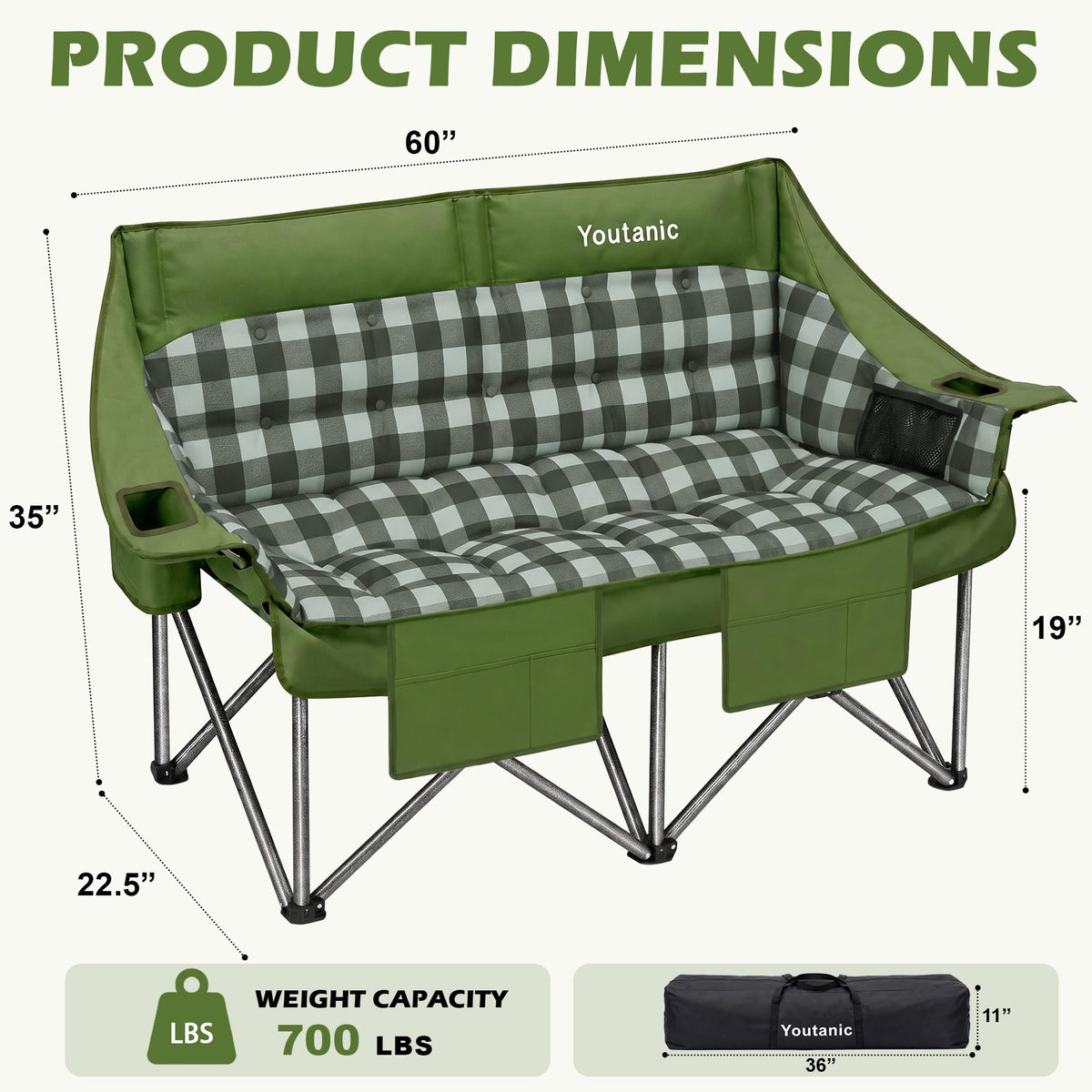 Youtanic Oversized Camping Chair, Portable Folding Camping Chairs
