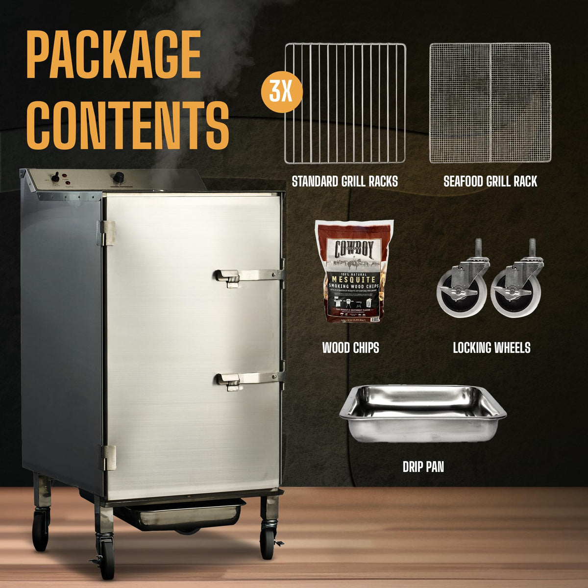 SmokinTex 'The OG' Electric Smoker - Spacious & Insulated Stainless Steel Meat Smoker with 700W Heating, & Temperature Control for BBQ, Jerky, Vegetables