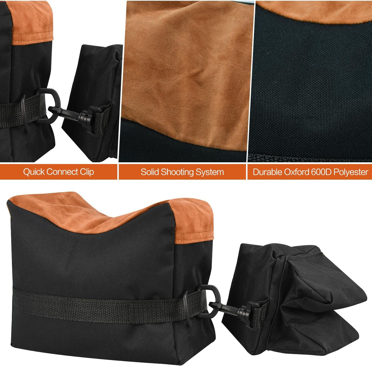 Rest Bags, Unfilled Rest Front & Rear Support Sandbag Stand Holders (Bags Come unfilled)