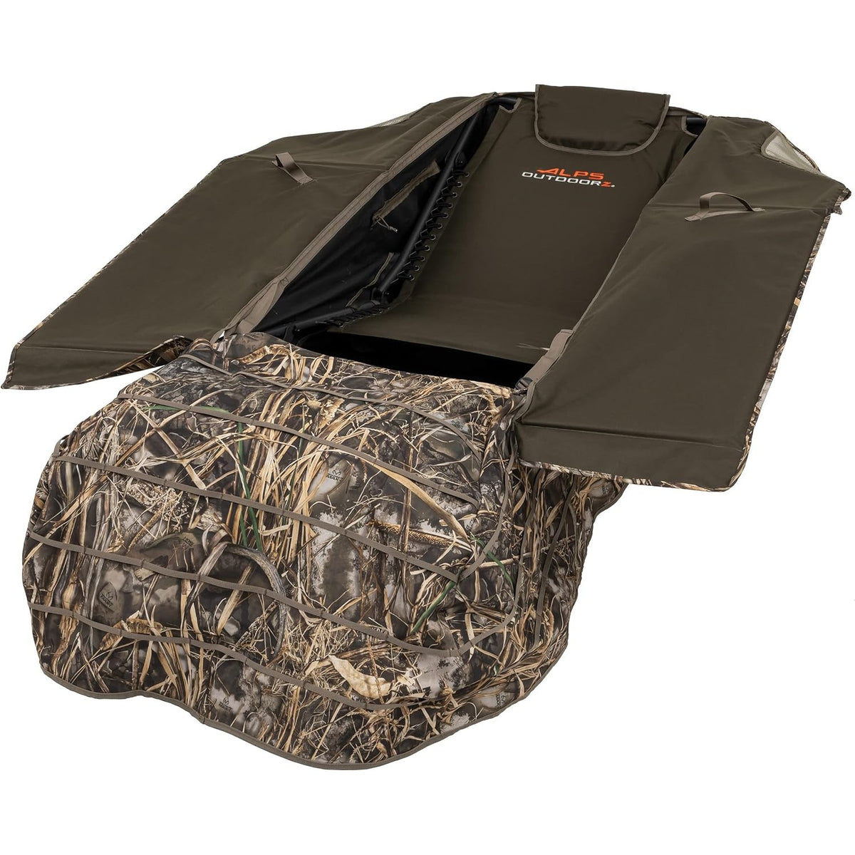 ALPS OutdoorZ Legend Layout Blind - Hunting Blind, Zero-Gravity Chair Design, Waterproof Floor, Mesh Face Screen, Rear Zippered Door, and Backpack Carry Straps with Optional Snow Cover Accessory