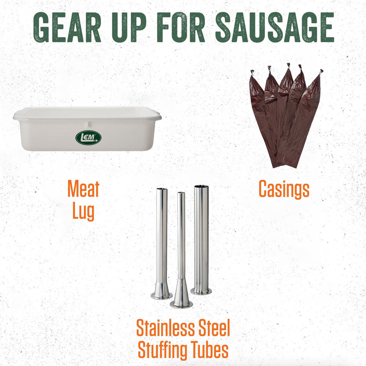 LEM Products MightyBite 5 lb Sausage Stuffer, Professional Design, Stainless Steel, Includes Clamps & Stuffing Tubes, Removable Cylinder, Air-Release Piston, Meat Stuffer Machine for Home Use
