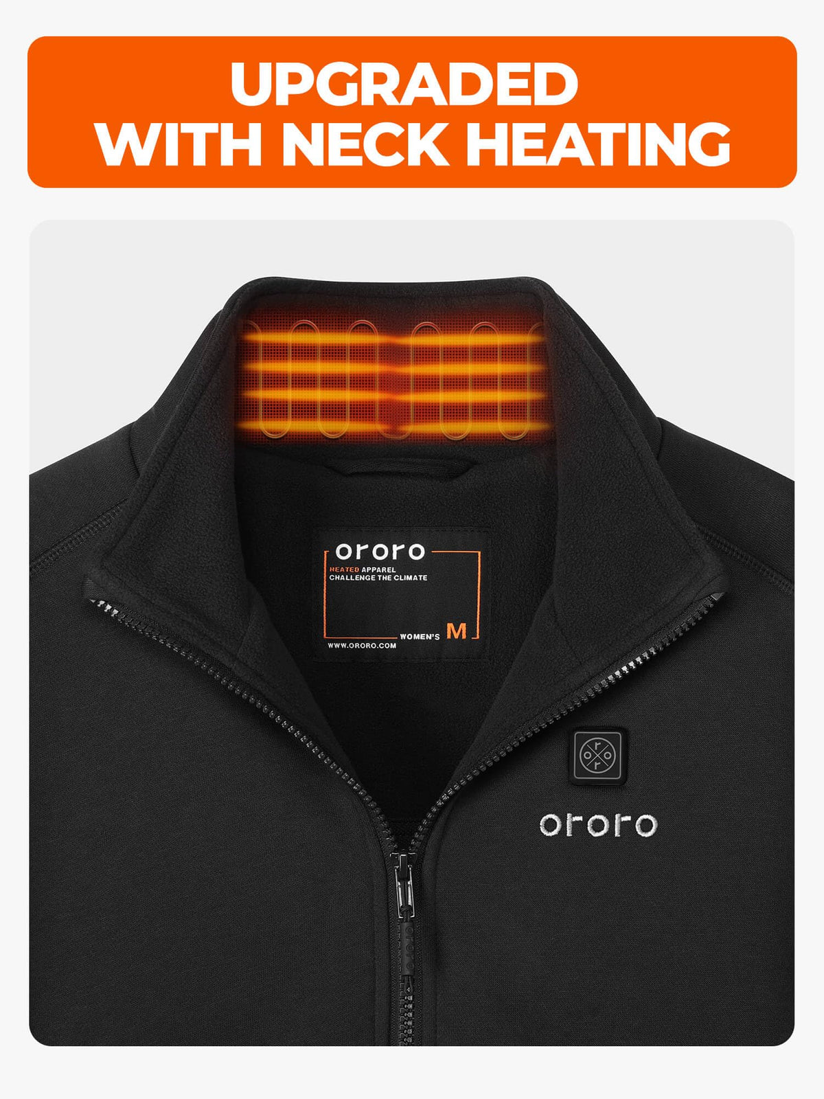 ORORO Women’s Heated Fleece Jacket, Lightweight 4-Zone Heating Layer