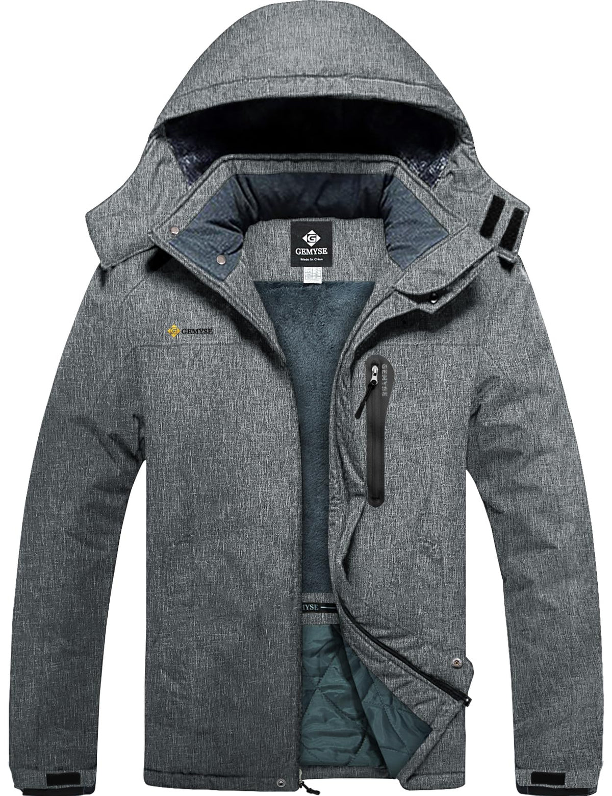 GEMYSE Men's Winter Ski Jacket Waterproof Snow Coat with Detachable Hood