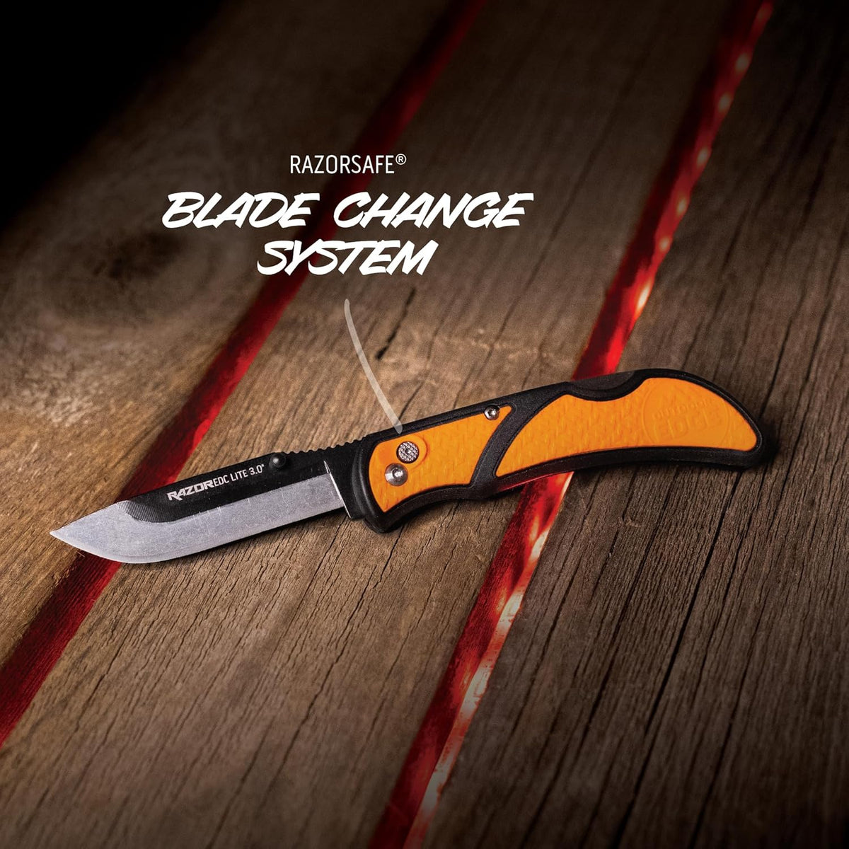 OUTDOOR EDGE 3.0" RazorLite EDC Knife, Blaze Orange