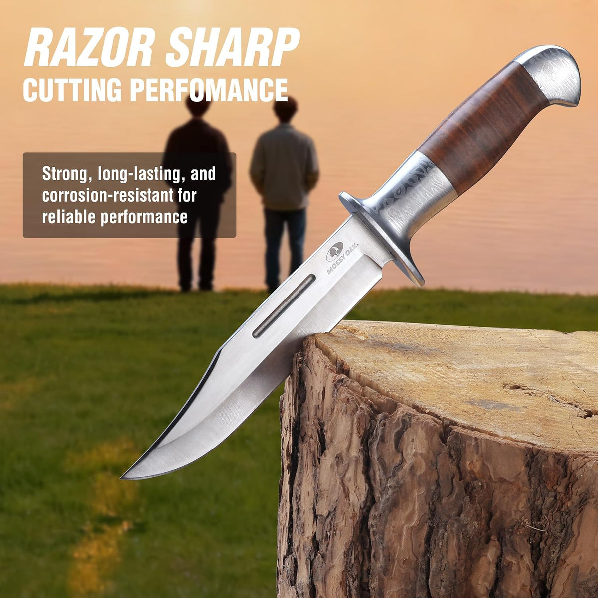 Mossy Oak 2-Piece Fixed Blade Bowie Knife Set with Sheath