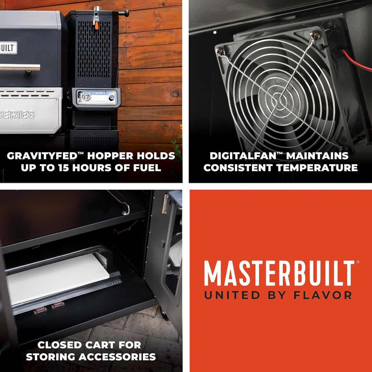Masterbuilt Gravity Series 1150 Digital Charcoal Grill and Smoker, 1,150 Sq. In. Cooking Area, WiFi App Control, GravityFed Hopper, DigitalFan Temperature Control, 225°F to 700°F Cooking Range