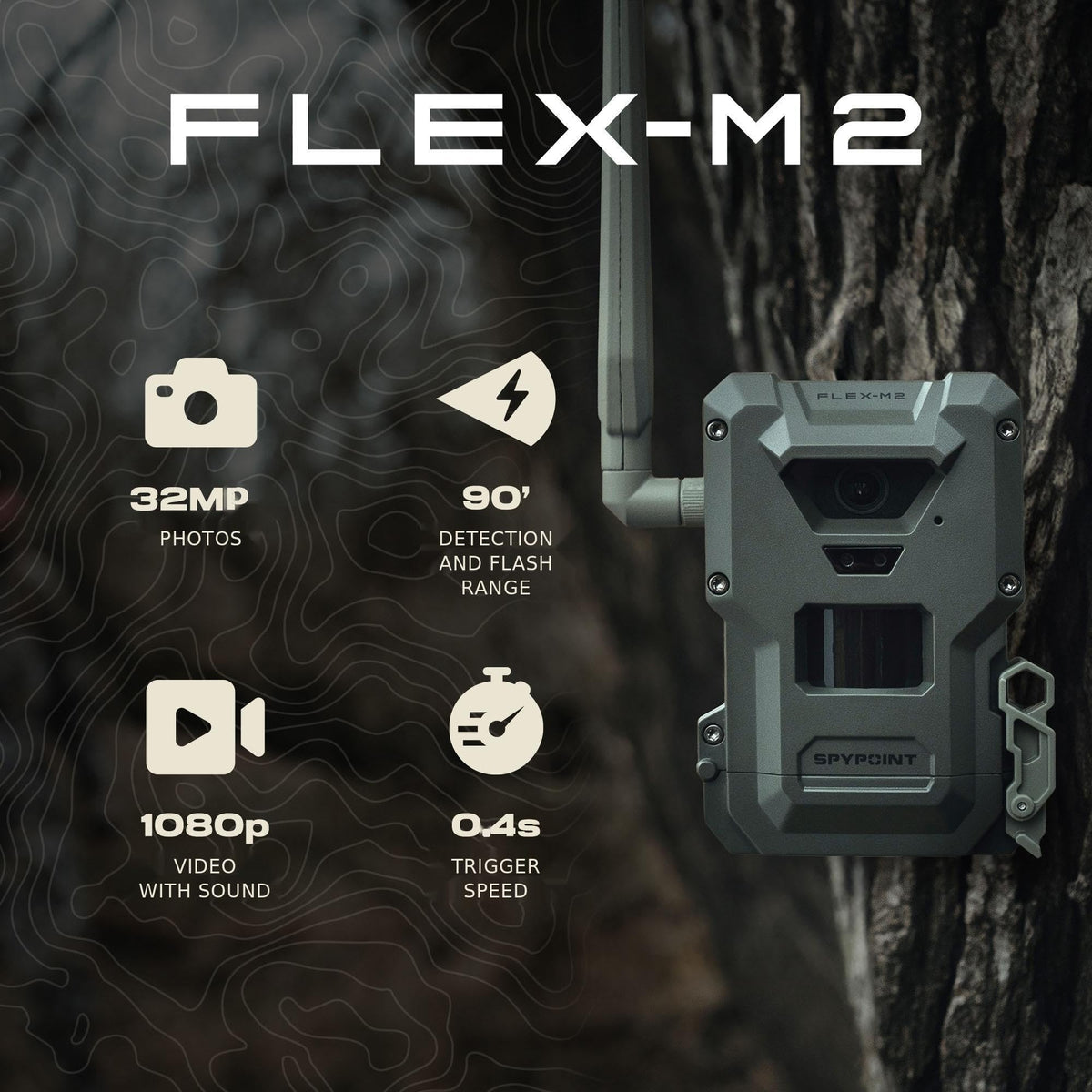 SPYPOINT Flex-M Twin, Cellular Trail Camera, Night Vision, Free Photo Plan