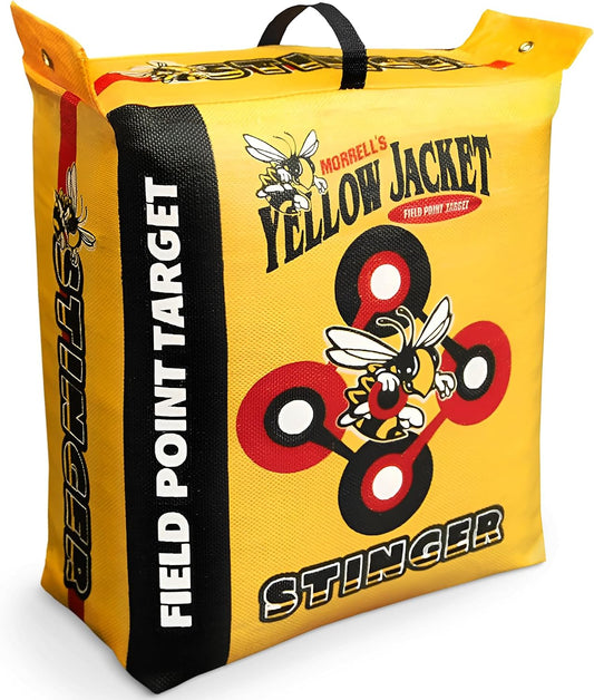 Morrell Yellow Jacket Stinger, Field Point Archery Target with 2 Shooting Sides & 10 Bullseyes - Portable Backyard Hunting Practice Bag with E-Z Tote Carrying Handle & Easy Arrow Removal