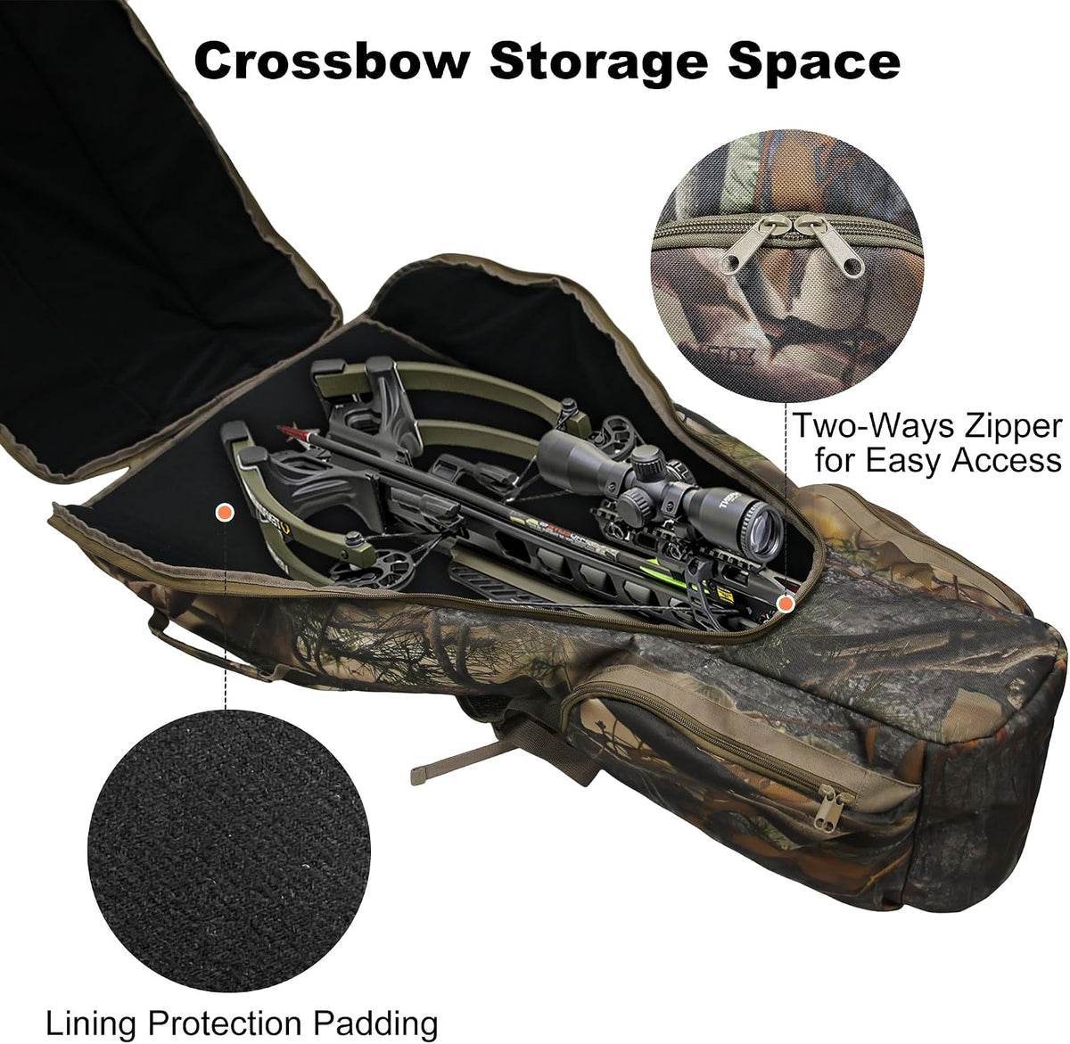 MYDAYS Soft Crossbow Case, Narrow-limb Crossbows Backpack, Soft Shell Padded Archery Gear Bag, Water Resistant Narrow Archery Bow Carrier Bag for Outdoor Hunting Shooting