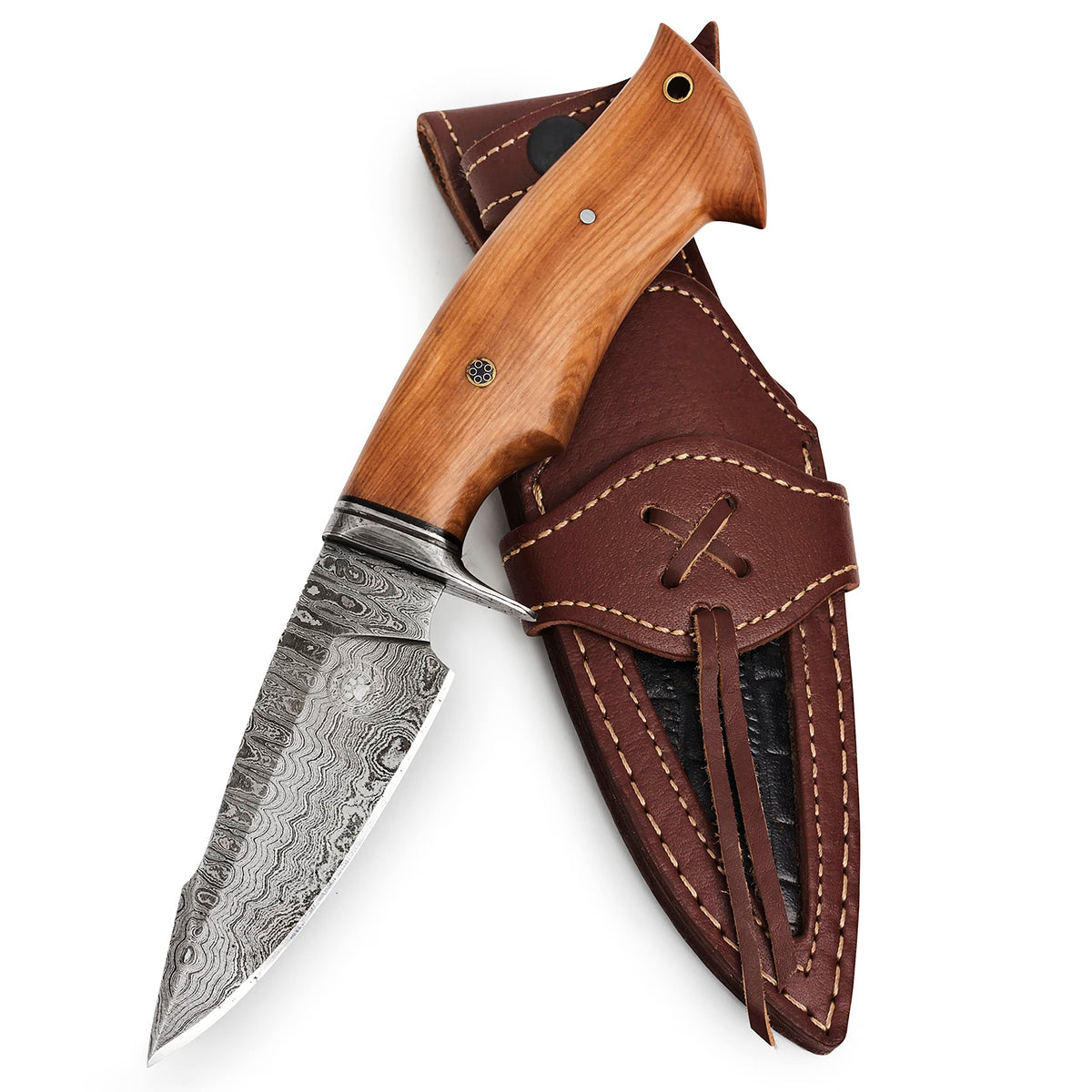 Hunting Damascus Knife Fixed Blade 10" Handmade Patented - Predator Hunter