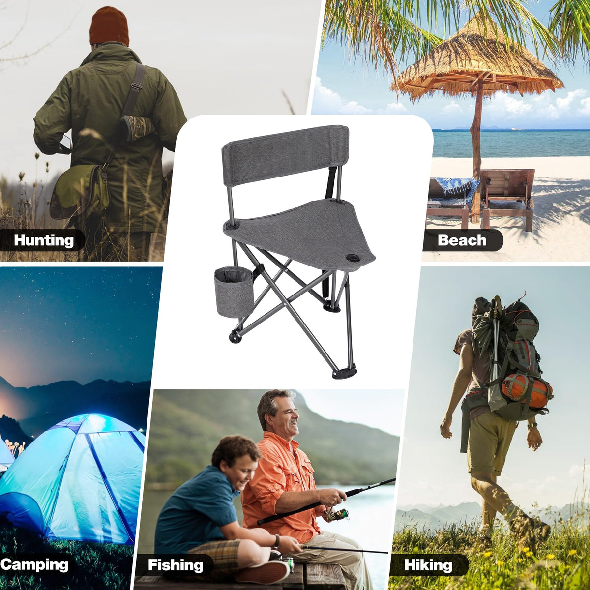 REDCAMP 2 Pack Tripod Hunting Chairs for Blinds