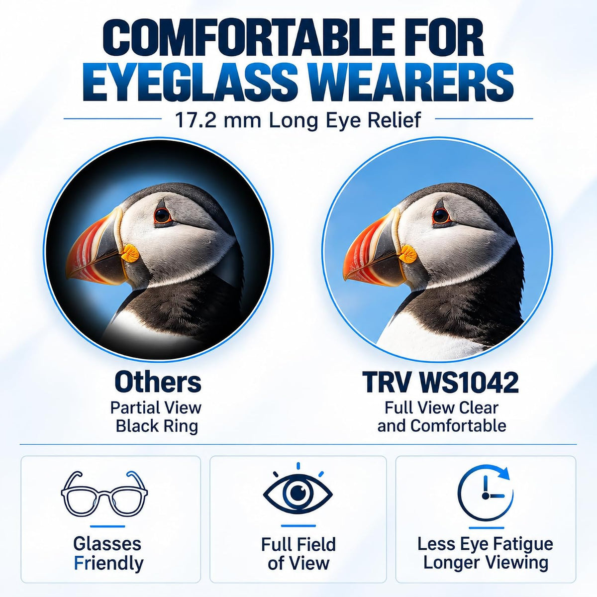 TRV 10X42 Birdwatching Binoculars for Adults High Powered Waterproof