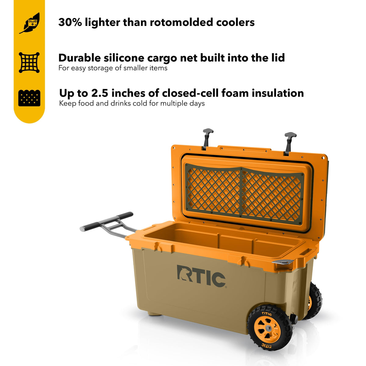 RTIC 72 QT Ultra-Light Wheeled Hard Cooler