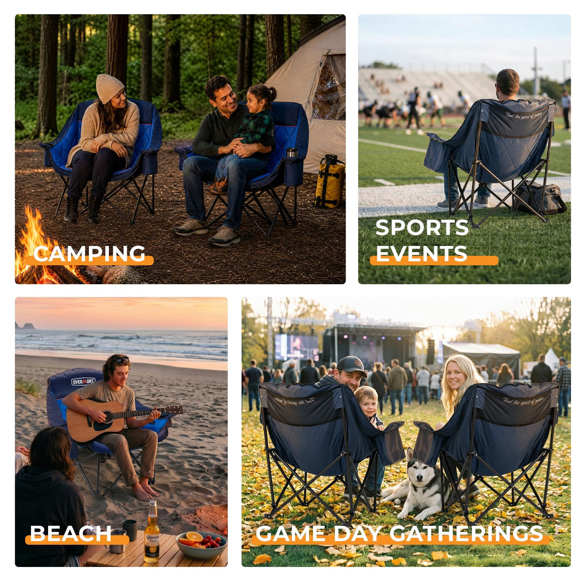 Overmont Oversized XL Camping Chair for Adults 500 lb Support