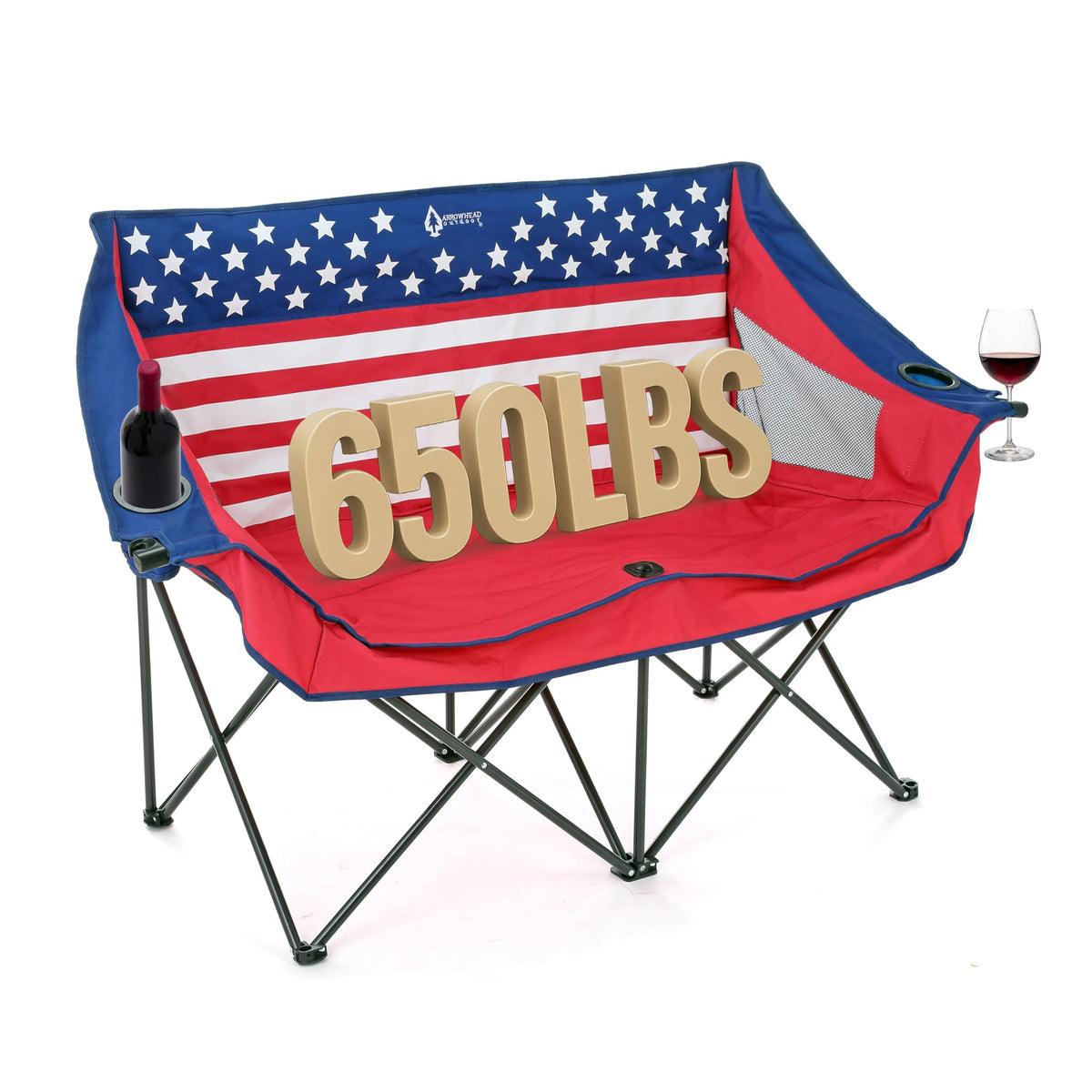 ARROWHEAD OUTDOOR Portable Folding Double Duo Camping Chair Loveseat