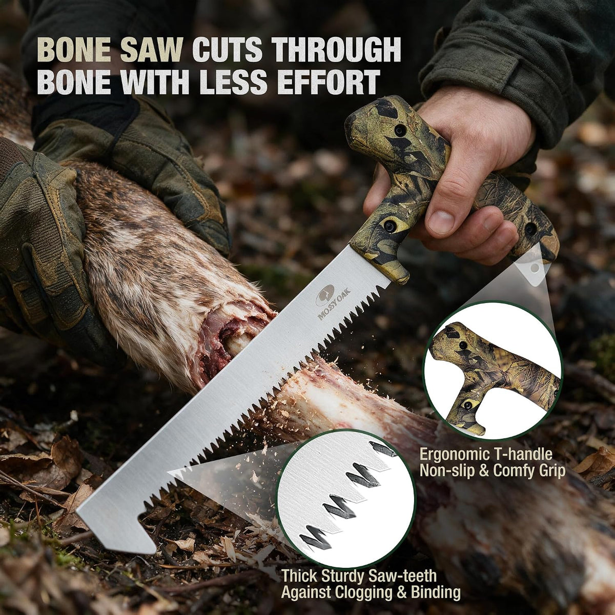 Mossy Oak Field Dressing Kit Hunting Deer Knife Set (8-Piece)