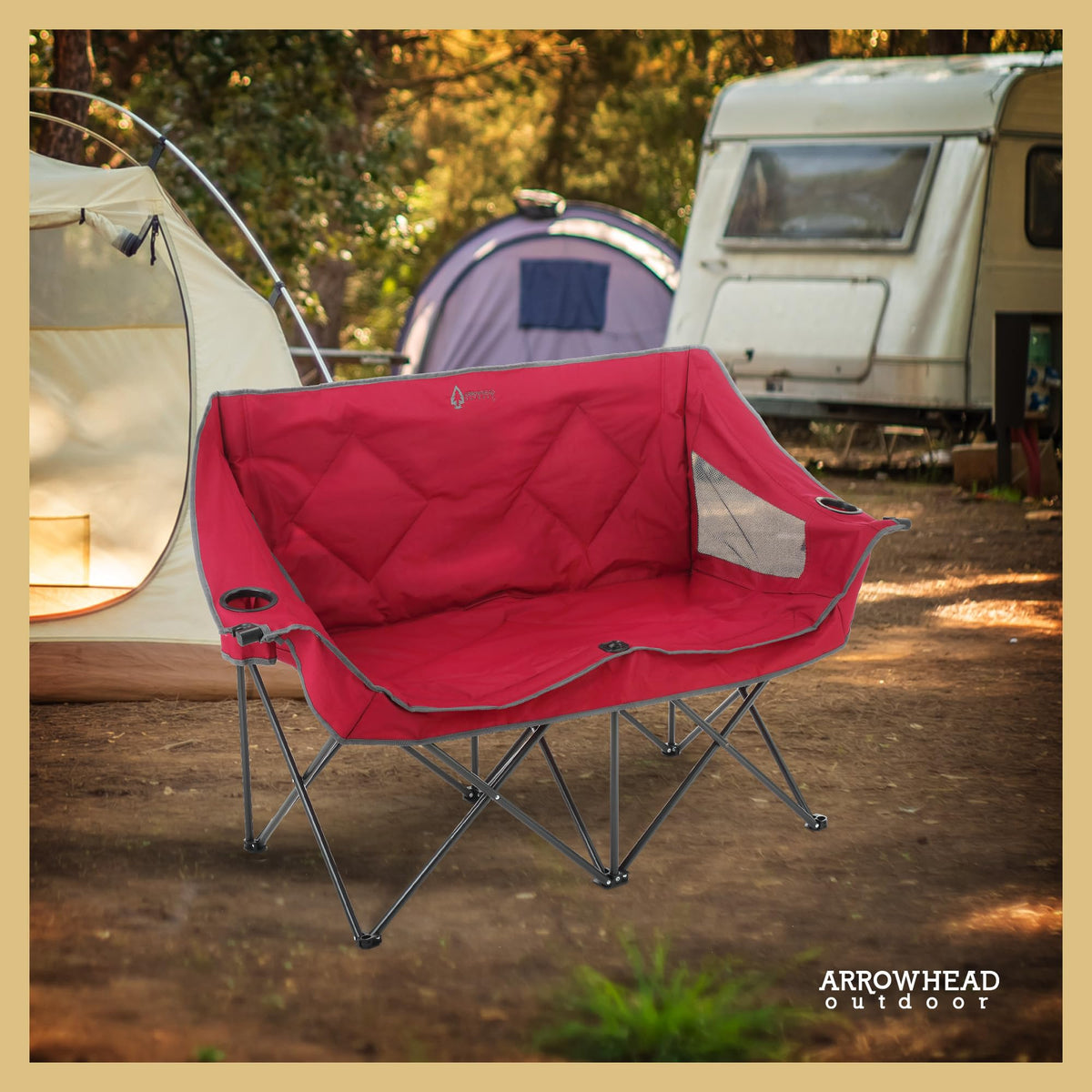 ARROWHEAD OUTDOOR Portable Folding Double Duo Camping Chair Loveseat