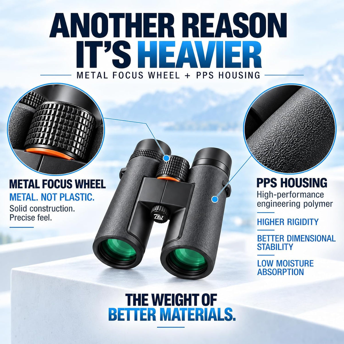 TRV 10X42 Birdwatching Binoculars for Adults High Powered Waterproof