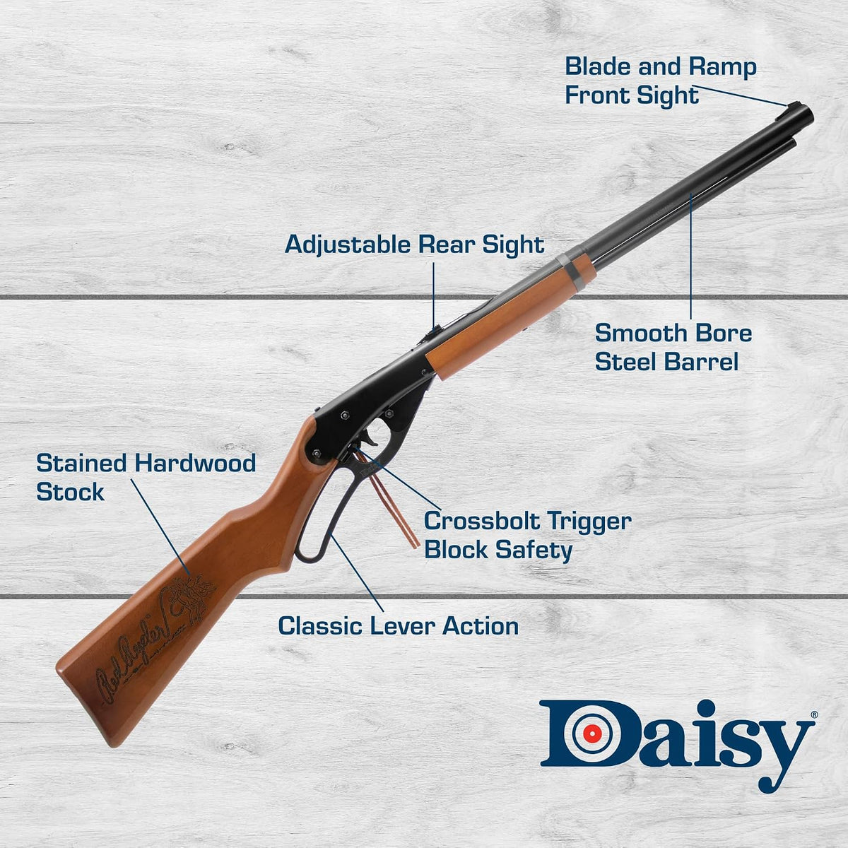 Daisy Red Ryder 1938 .177 BB Rifle - Wood Stock - Lever-Action - 350 FPS