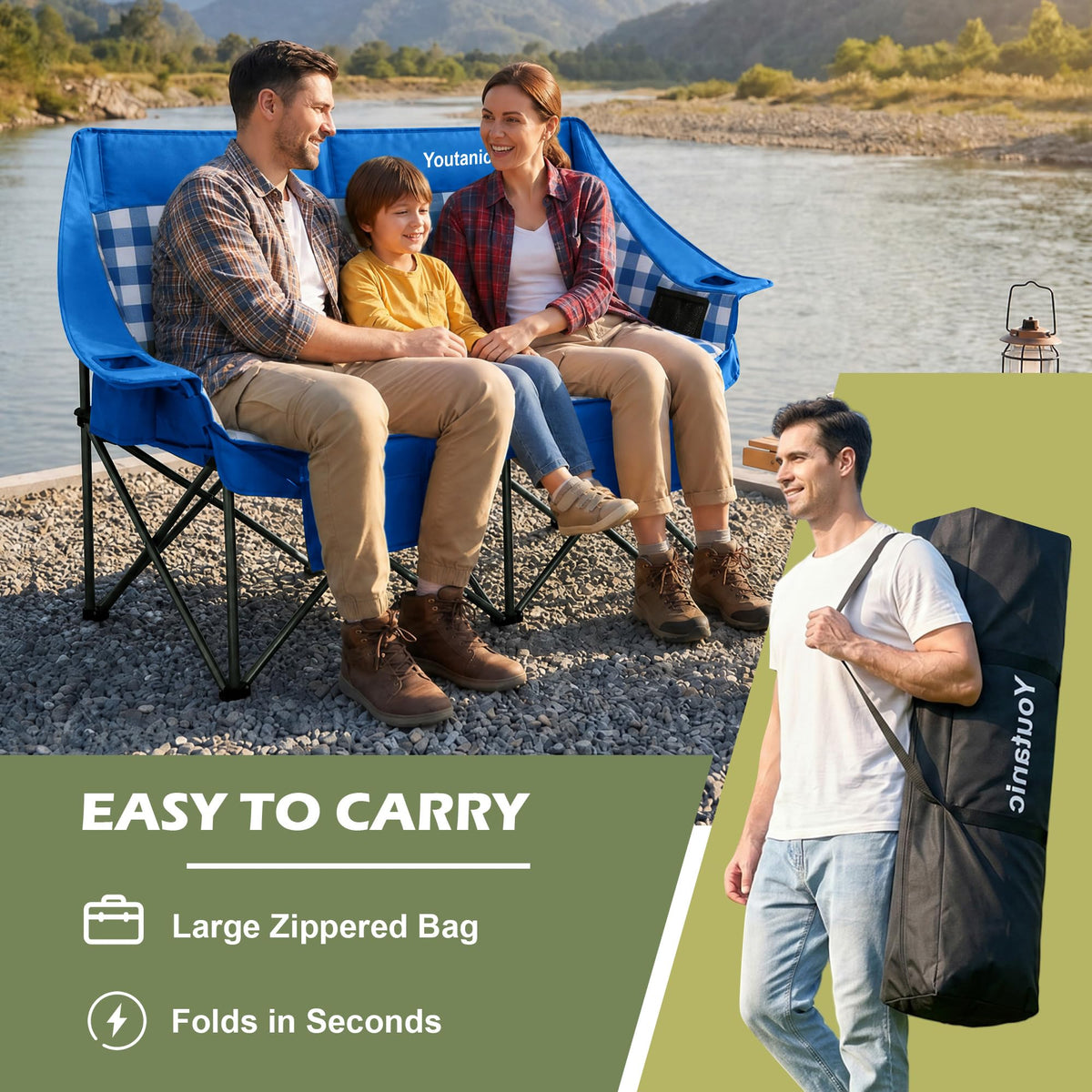 Youtanic Oversized Camping Chair, Portable Folding Camping Chairs