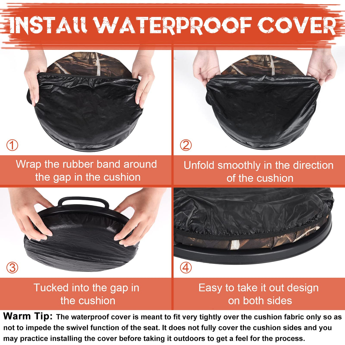 WarBull 5 Gallon Bucket Seat, 360-Degree Swivel Seat Foam Cushion Bucket Seat Lid with Waterproof Cover for Dove Duck Hunting, Fishing, Baseball, Gardening and Camping