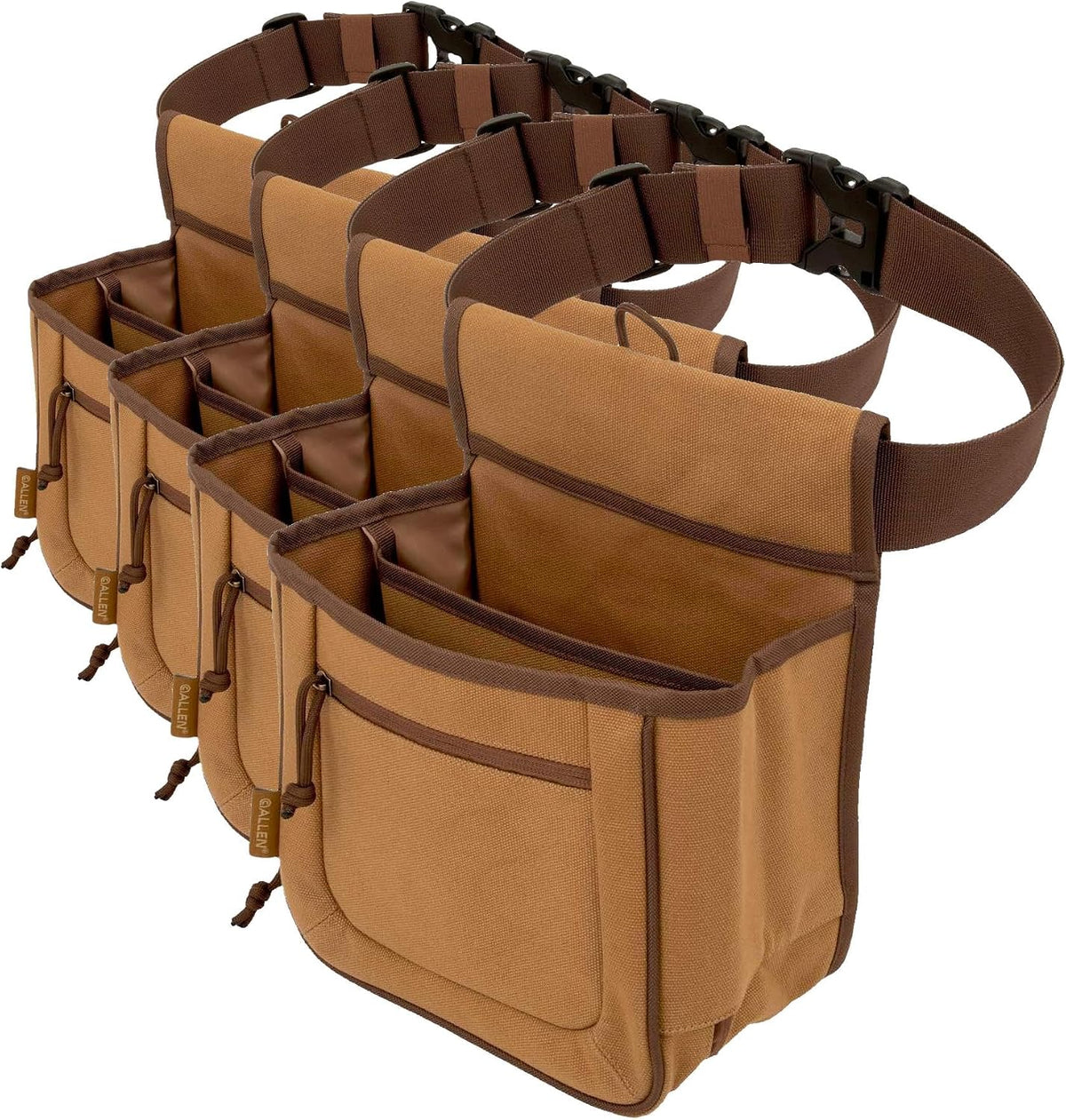 Allen Company Rival Double Compartment Shell Bag & 52" Waist Belt, Tan