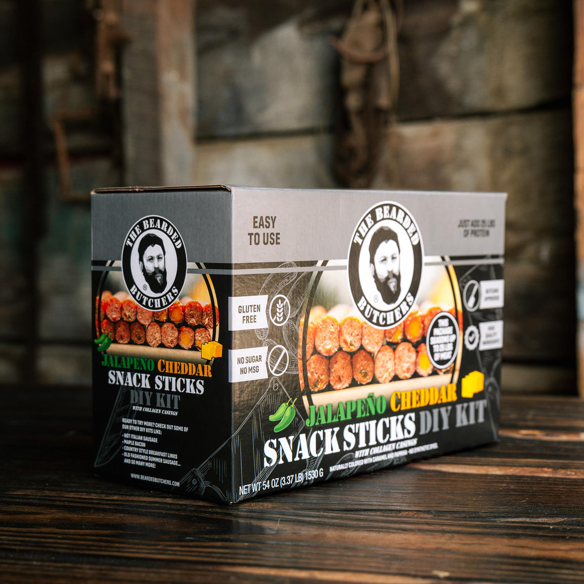 Bearded Butchers Original Snack Stick Seasoning Kit with Casings & Cure