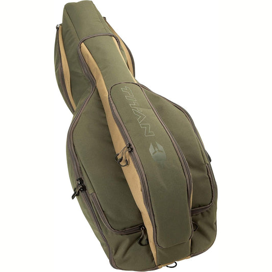 Allen Company Titan Copperhead Crossbow Case - Tricot Design - Fits 15-Inch Scoped Narrow Limb Crossbows - Pockets for Bolts, Quivers, and Other Archery Accessories - Olive/Tan - 38" x 16"