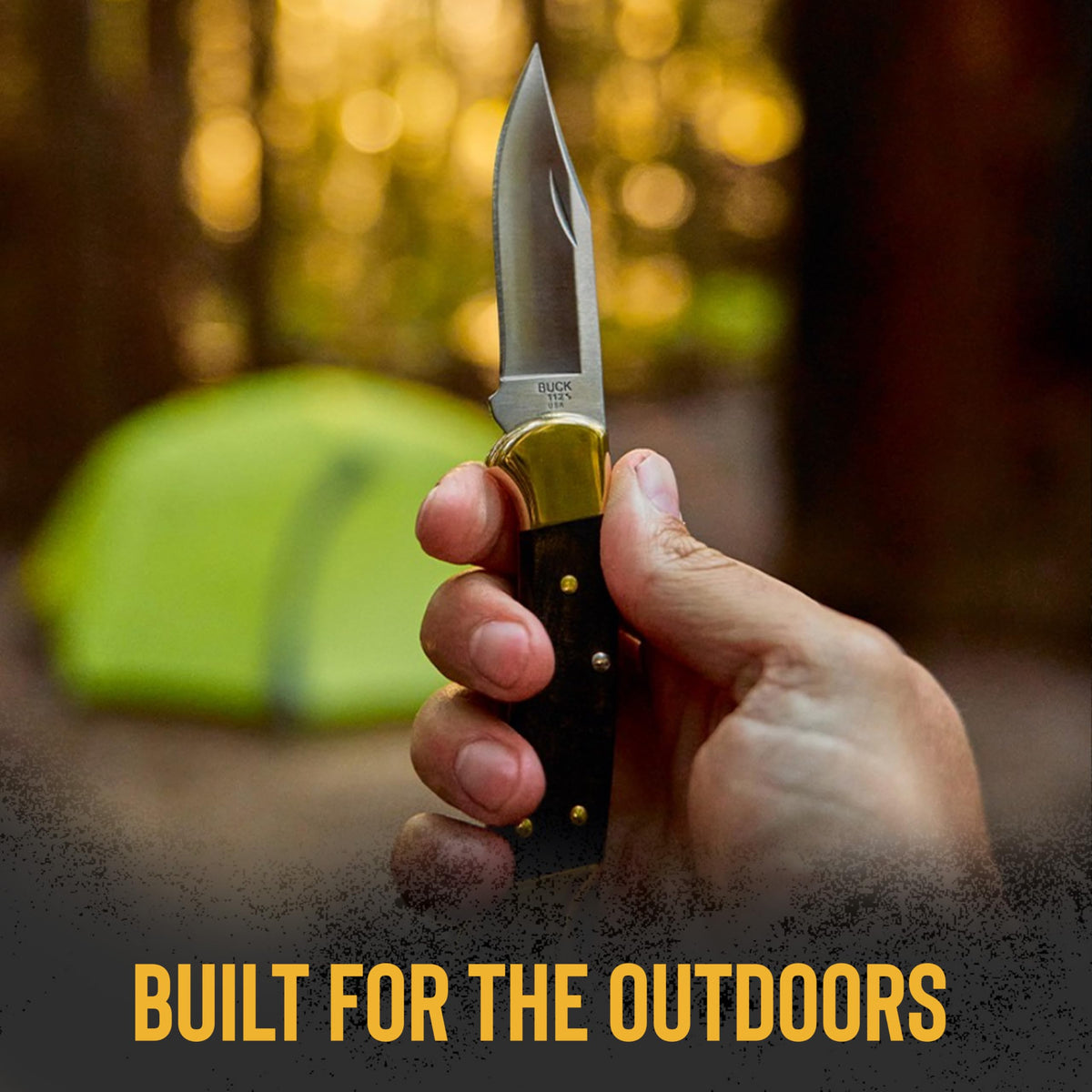Buck Knives 110 Folding Hunter Knife with Sheath, Finger Grooves, 7.2 oz