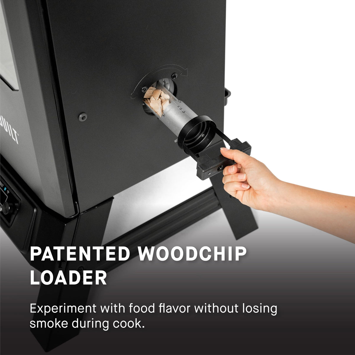 Masterbuilt® 30-inch Digital Electric Vertical BBQ Smoker with Side Wood Chip Loader, Chrome Racks and 710 Cooking Square Inches in Black, Model MB20071117