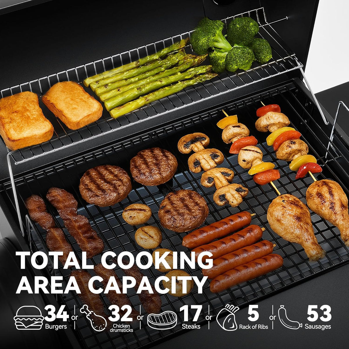 Royal Gourmet CC1830S BBQ Charcoal Grill and Offset Smoker, Outdoor Camping