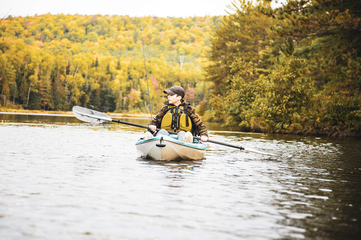 Pelican - Poseidon Angler Paddle - Aluminum Shaft with Reinforced Fiberglass Blades - Lightweight, Adjustable Kayaks Paddles - Perfect for Kayak Fishing