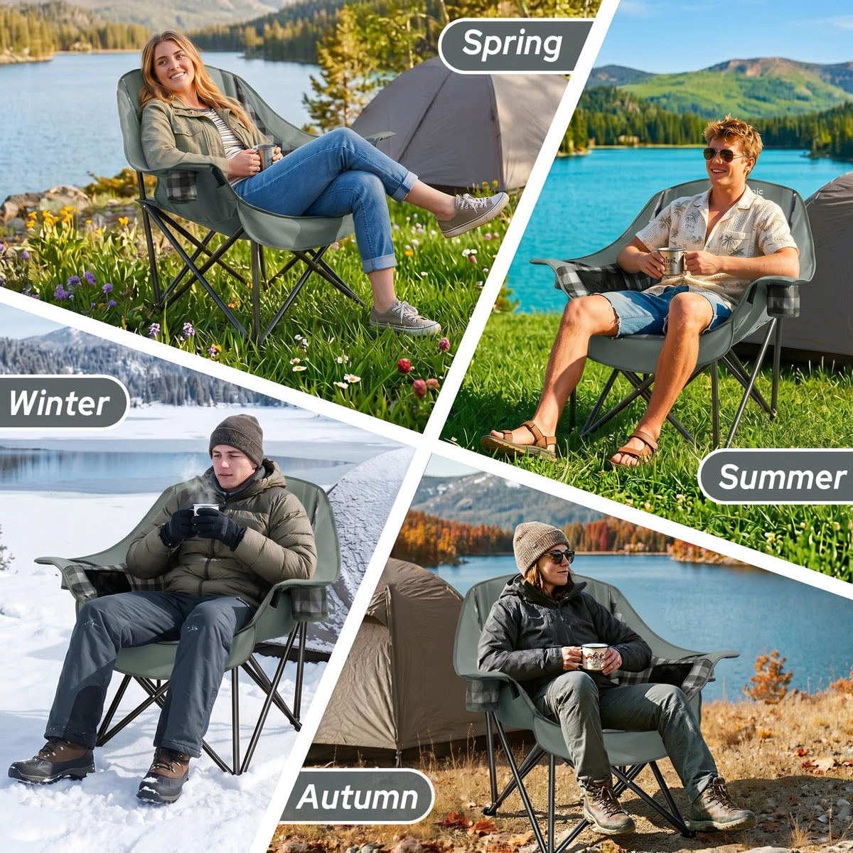 Youtanic Oversized Camping Chair, Portable Folding Camping Chairs