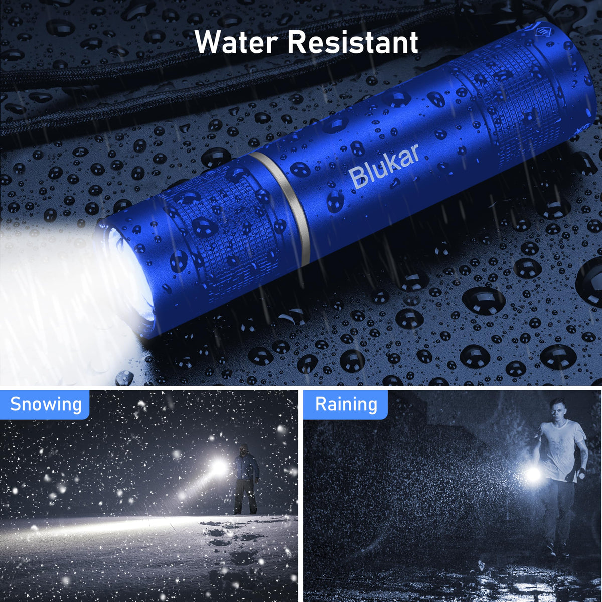 Blukar Rechargeable Flashlight, Super Bright Adjustable Focus Flashlights