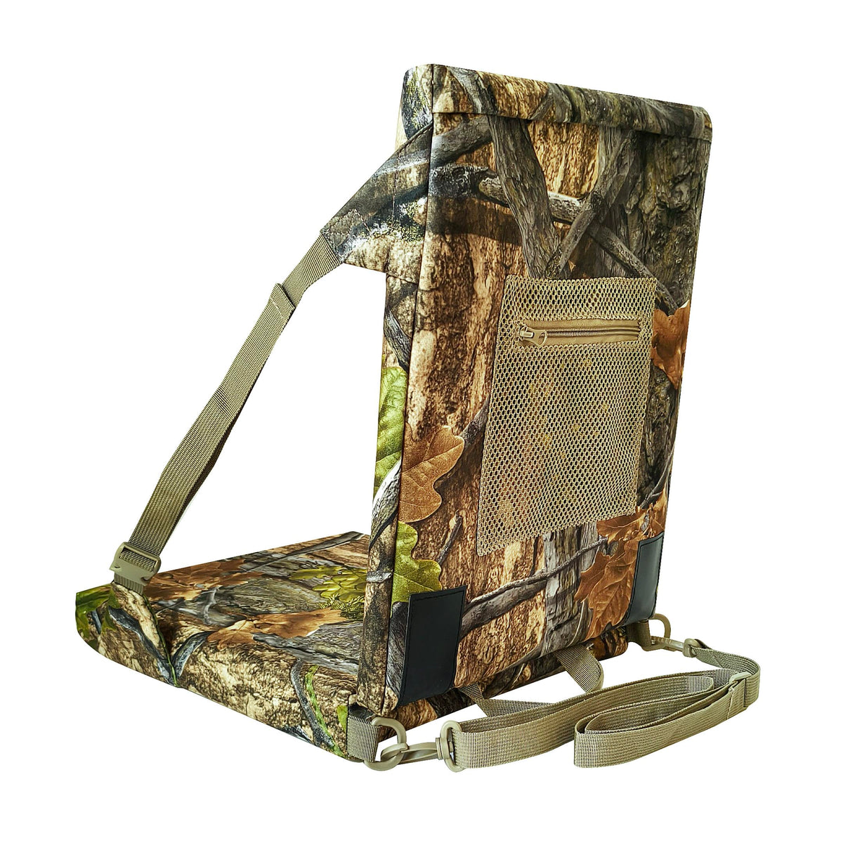 AUSCAMOTEK Camouflage Hunting and Stadium Seat Cushion with Backrest - 5cm Thick, Water-Resistant, Silent Material for Turkey Hunting Fishing Camping and Outdoor Activities