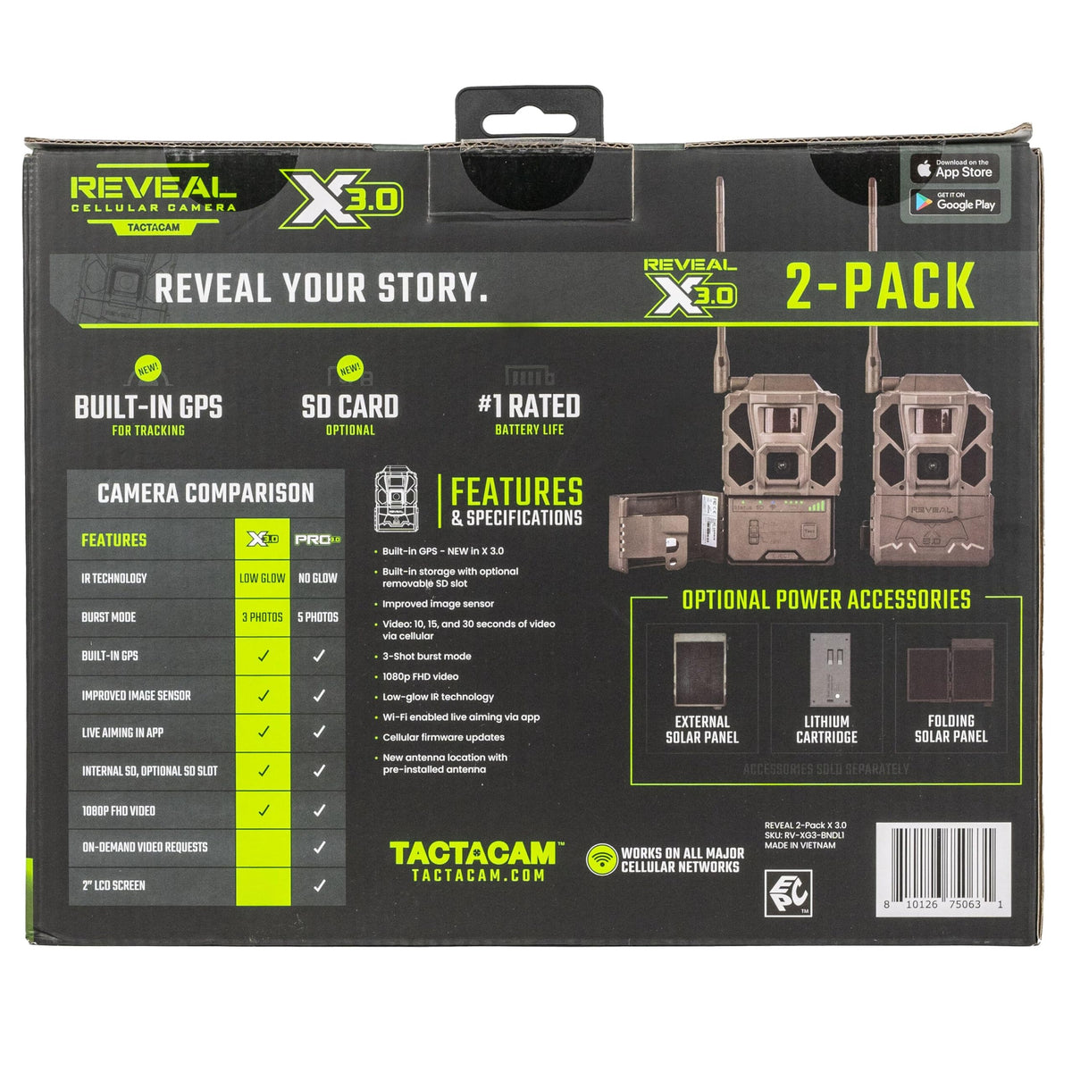 TACTACAM Reveal X 3.0 Cellular Trail Camera, Night Vision, Waterproof