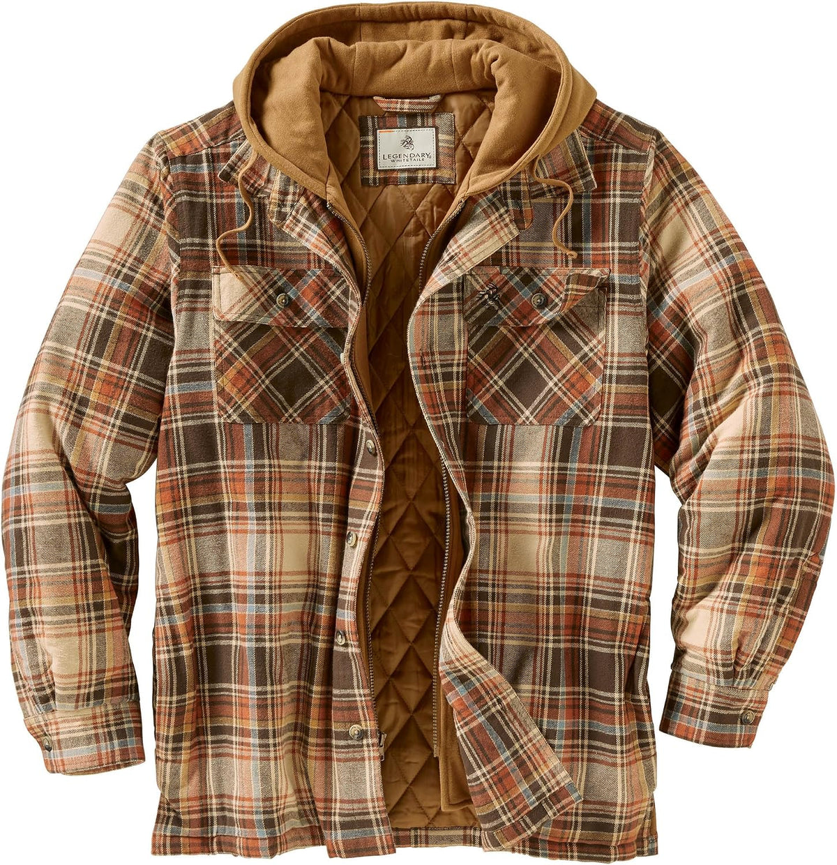 Legendary Whitetails Mens Flannel Shirt Jacket Hooded Insulated Shacket