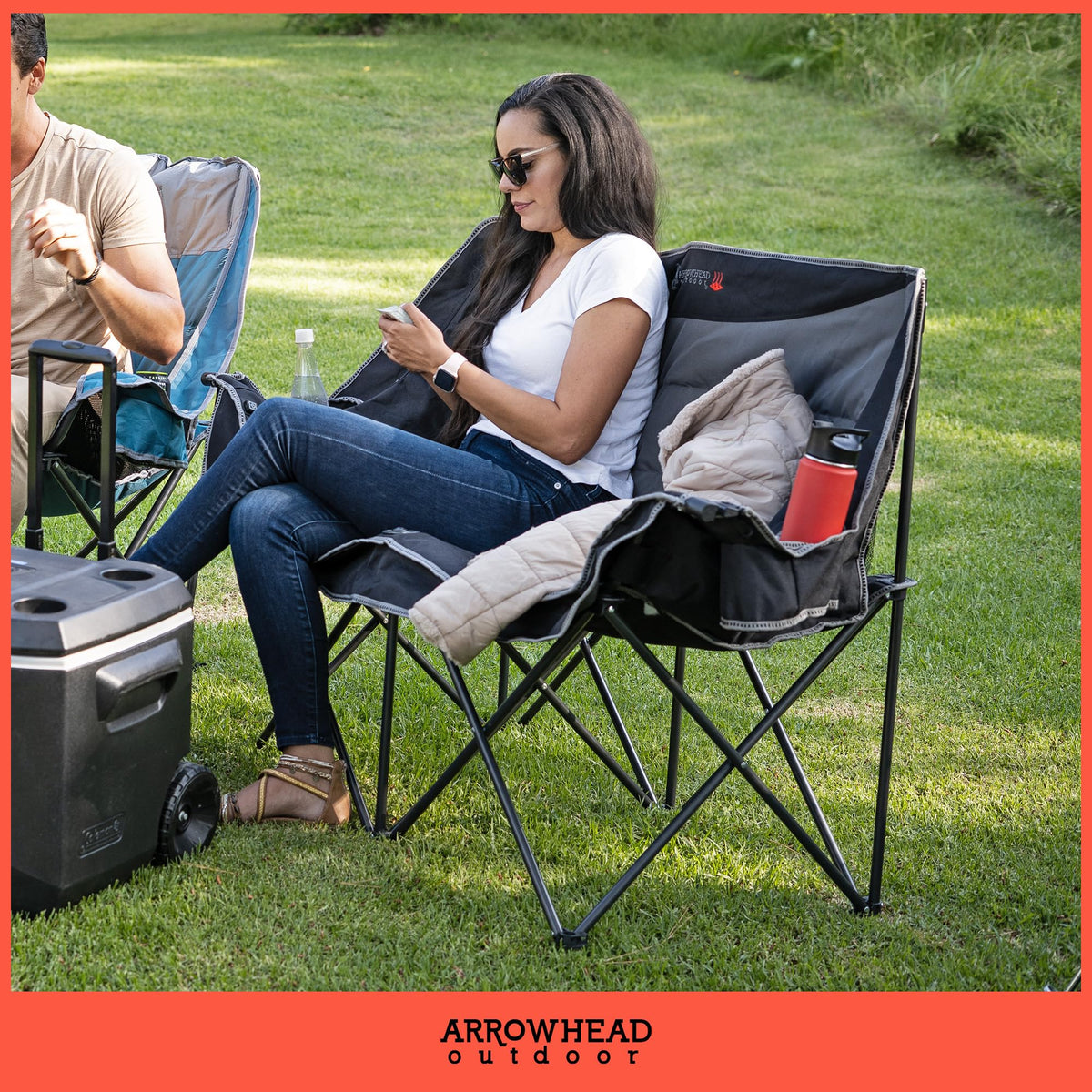 ARROWHEAD OUTDOOR Portable Folding Double Duo Camping Chair Loveseat